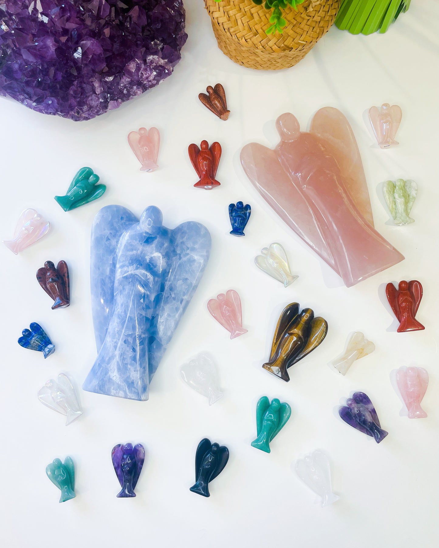 XL Rose Quartz Angel, Angel, Angel Carving, Rose Quartz, Rose Quartz Crystal, Crystal for Love, Crystal for Self Love, Angelic, Spiritual Crystal