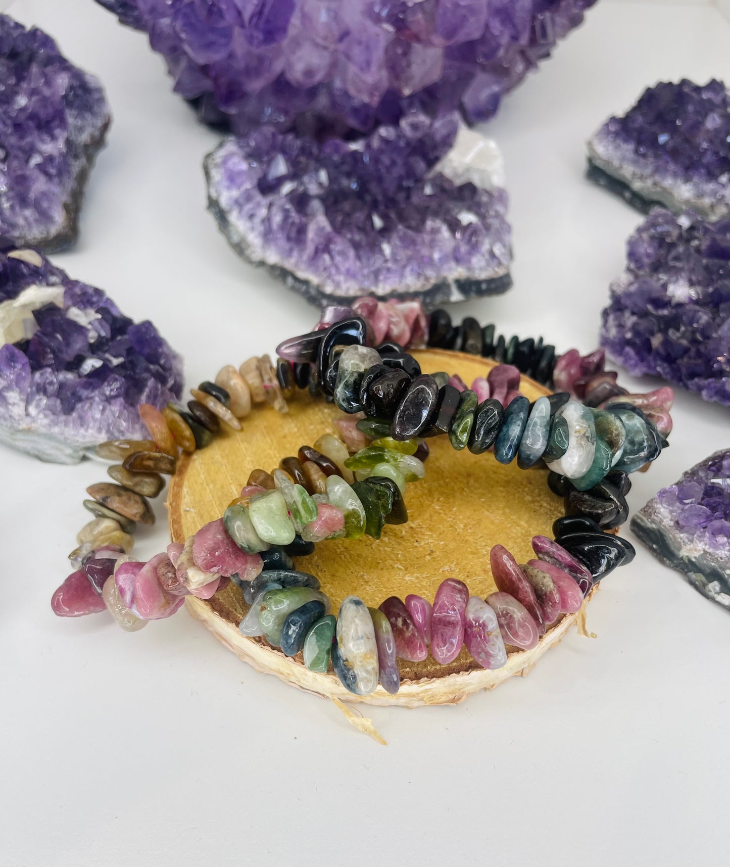 Watermelon Tourmaline, Watermelon Tourmaline Bracelet, Tourmaline, Tourmaline Bracelet, Heart Chakra, Heart Healing, Crystal Chip Bracelet, Crystal Bracelet, Watermelon,