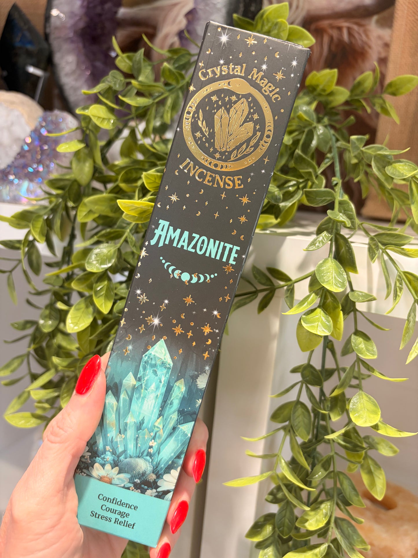 Incense Sticks, Incense, Amethyst, Clear Quartz, Rose Quartz, Green Aventurine, Black Tourmaline, Chakra Crystals, Crystal Incense, Spiritual, Carnelian, Citrine, Amazonite