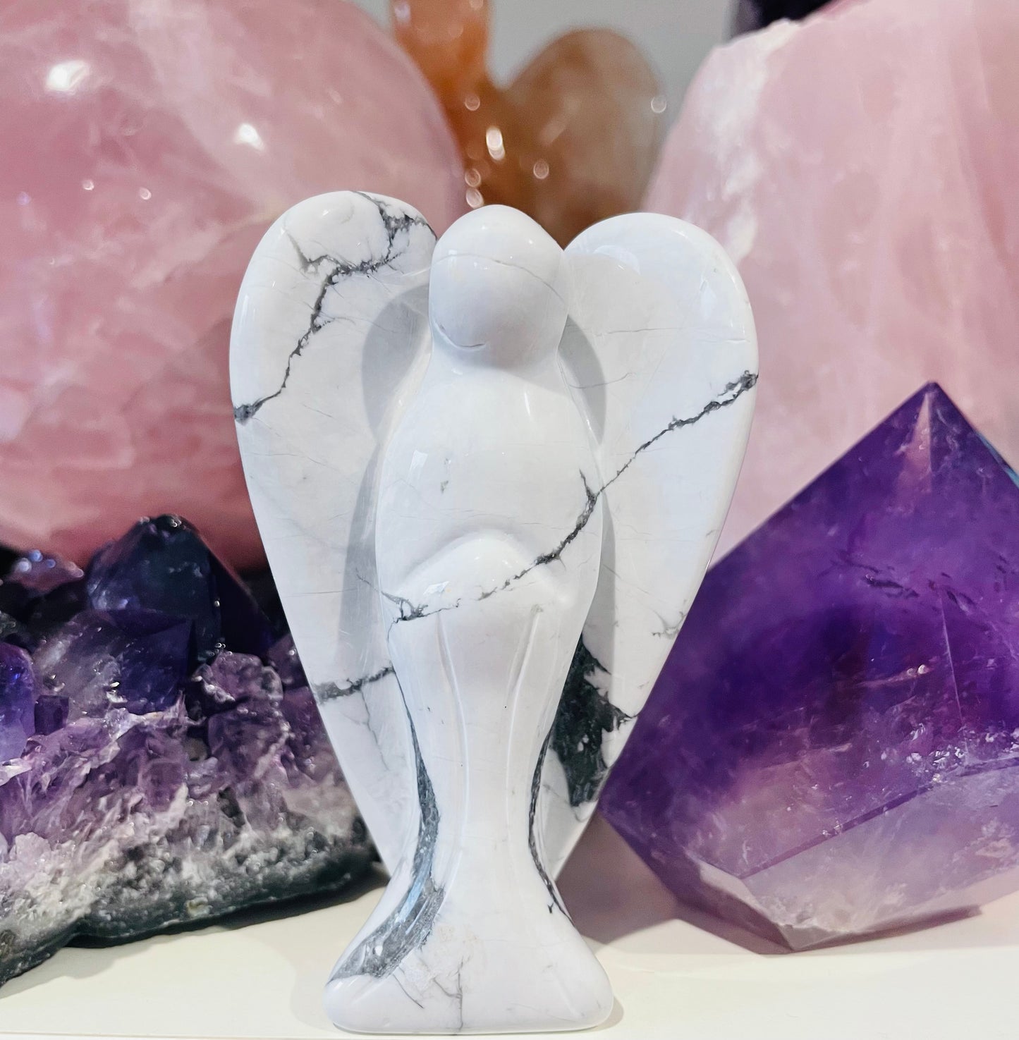 White Howlite Angel