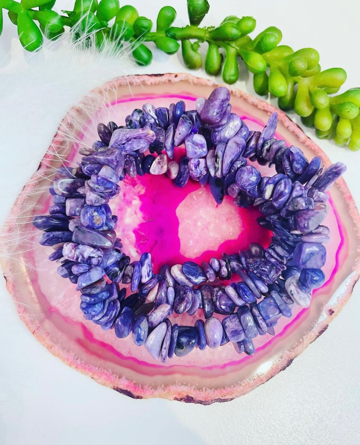 Charoite Chip Bracelets