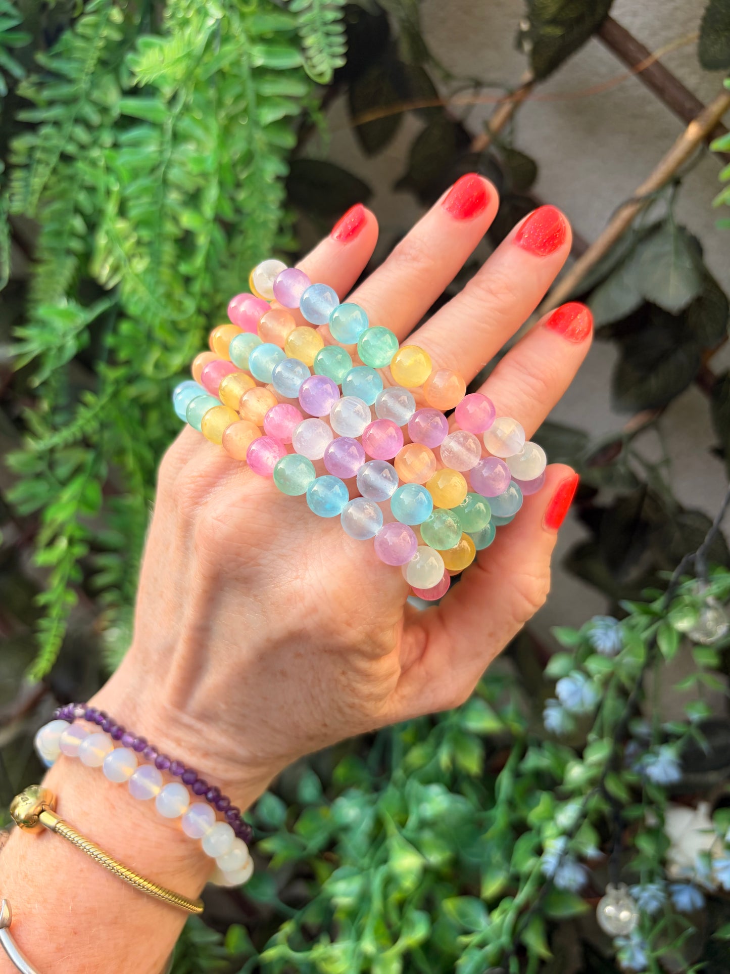 Selenite Bracelet, Selenite, Rainbow Selenite, Satin Spar, Gypsum, Crystal Bracelets, Rainbow