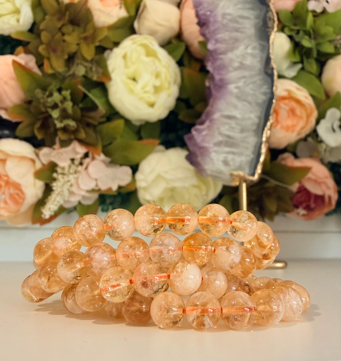 Citrine, Heat Treated Citrine| Citrine Bracelet| Crystal Bracelet