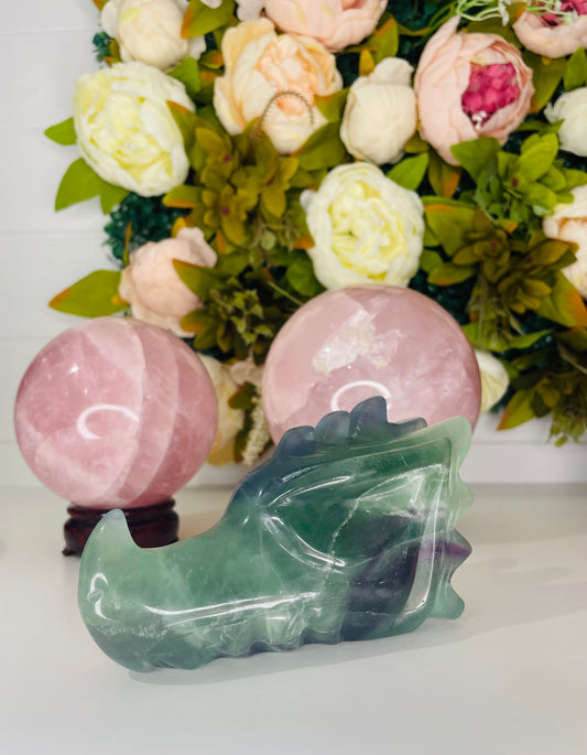 Fluorite Dragon Skull, Dragon Skull, Fluorite, Dragon Head, Dragon Carving, Crystal Dragon, Fluorite Crystal, Crystals for Stress, Anxiety Crystal, Skull Carving