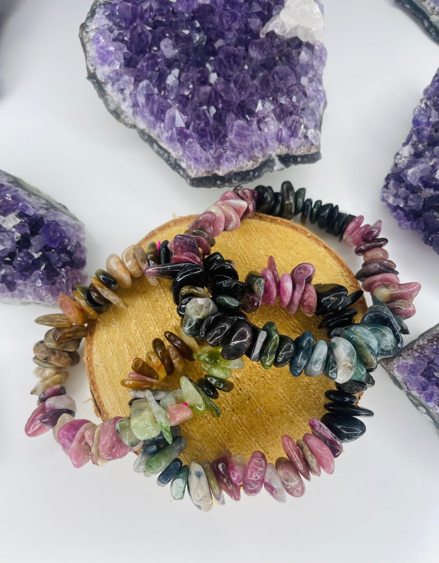 Watermelon Tourmaline, Watermelon Tourmaline Bracelet, Tourmaline, Tourmaline Bracelet, Heart Chakra, Heart Healing, Crystal Chip Bracelet, Crystal Bracelet, Watermelon,