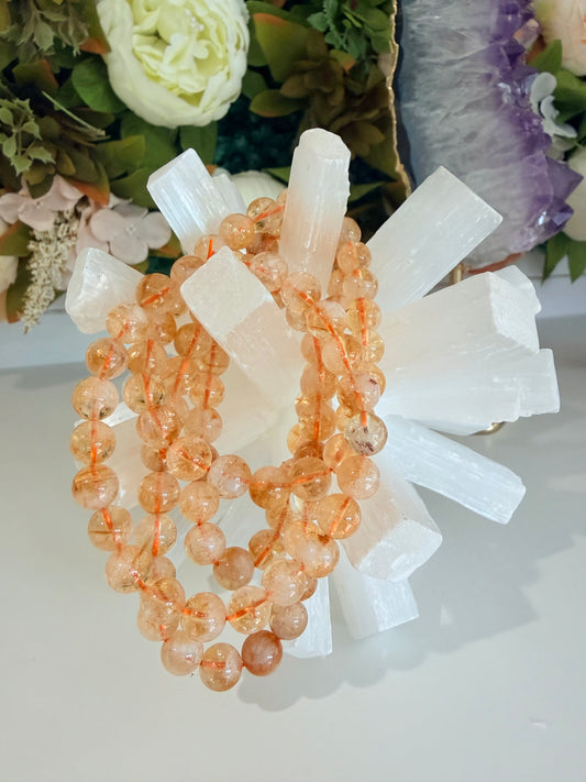 Citrine, Heat Treated Citrine| Citrine Bracelet| Crystal Bracelet