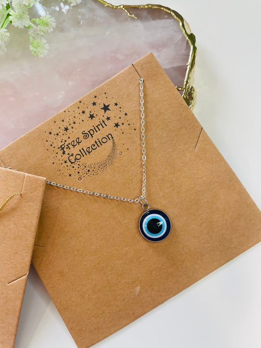 Evil Eye, Evil Eye Necklace, Silver Plated, Gold Plated, Protection Pendant, Evil Eye Pendant
