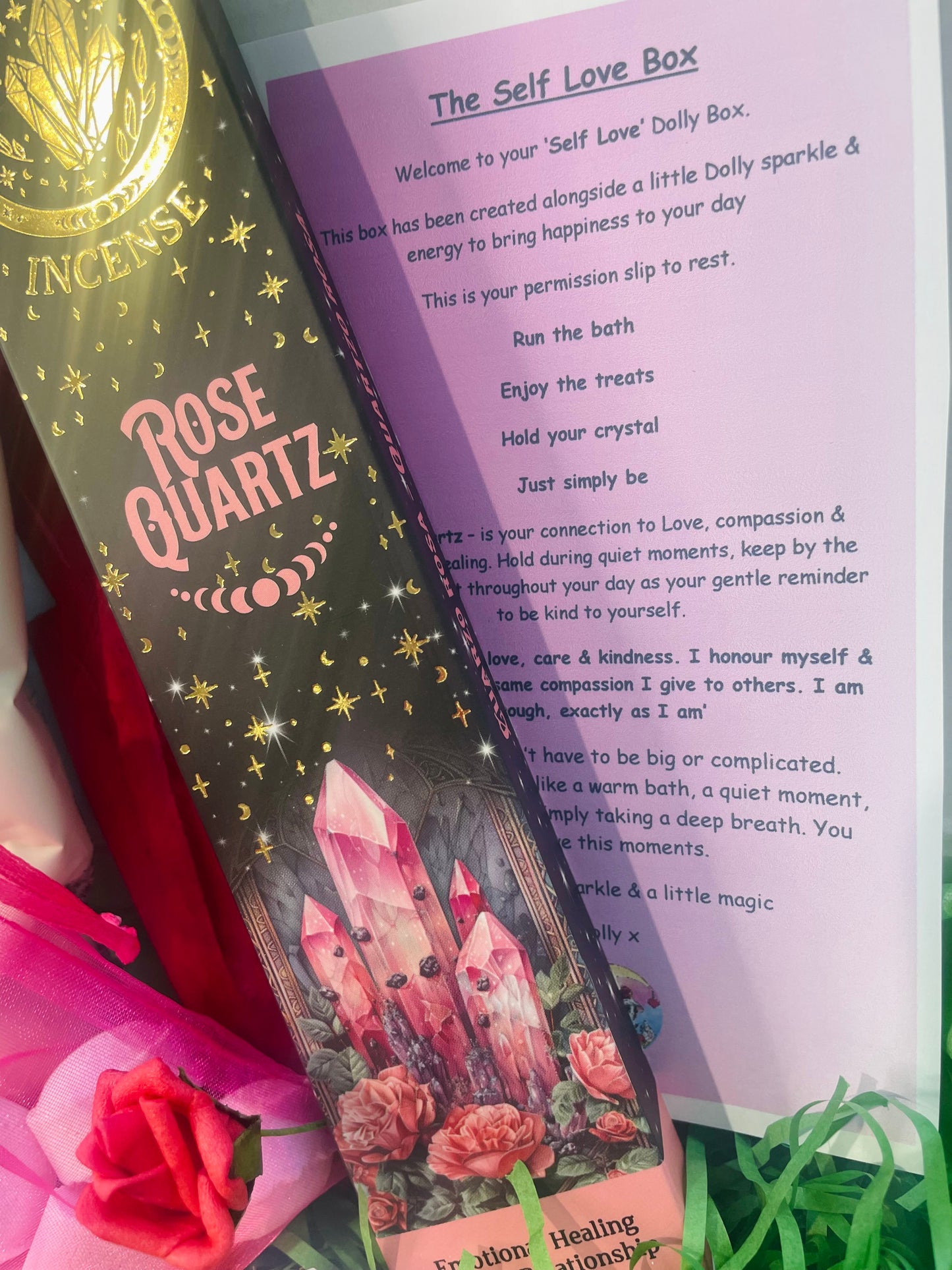 Self Love Gift Box, Crystal Gift Box, Rose Quartz, Rose Quartz Crystal, Self Love, Heart Healing, Heart Chakra, Heart Crystals, Gift Box,