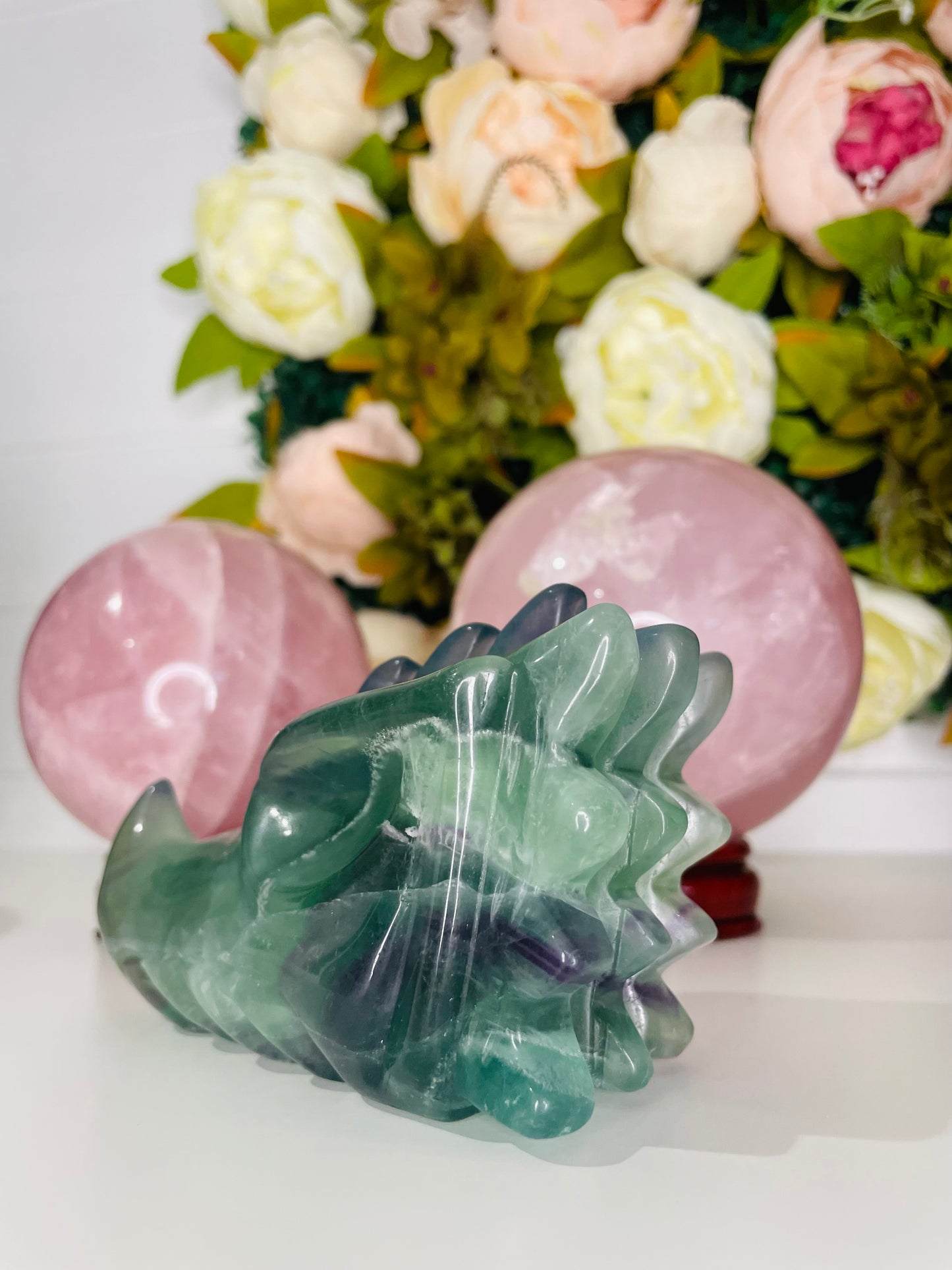 Fluorite Dragon Skull, Dragon Skull, Fluorite, Dragon Head, Dragon Carving, Crystal Dragon, Fluorite Crystal, Crystals for Stress, Anxiety Crystal, Skull Carving