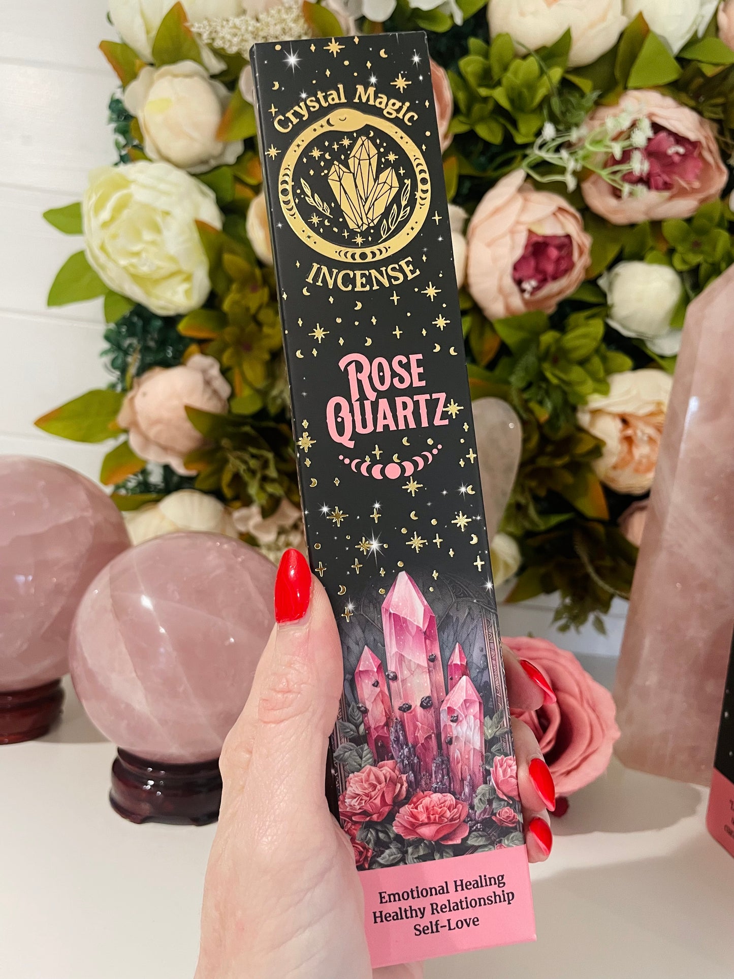 Incense Sticks, Incense, Amethyst, Clear Quartz, Rose Quartz, Green Aventurine, Black Tourmaline, Chakra Crystals, Crystal Incense, Spiritual, Carnelian, Citrine, Amazonite