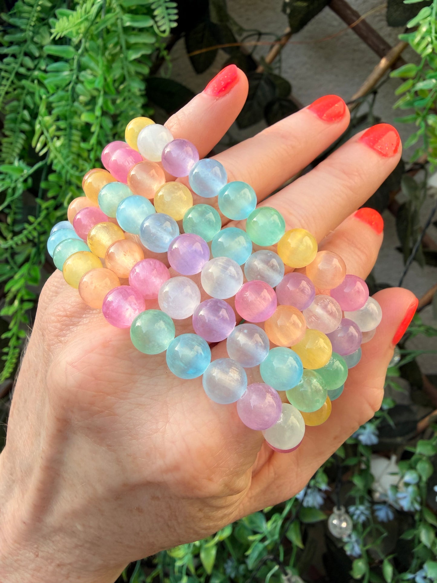 Selenite Bracelet, Selenite, Rainbow Selenite, Satin Spar, Gypsum, Crystal Bracelets, Rainbow