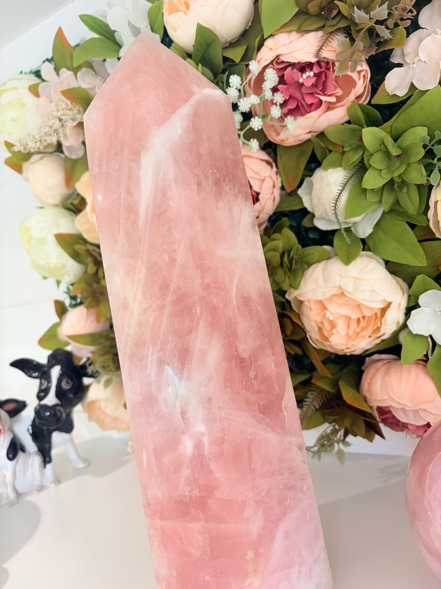 XXL Rose Quartz Tower - "Rosie" | Statement Crystal Tower