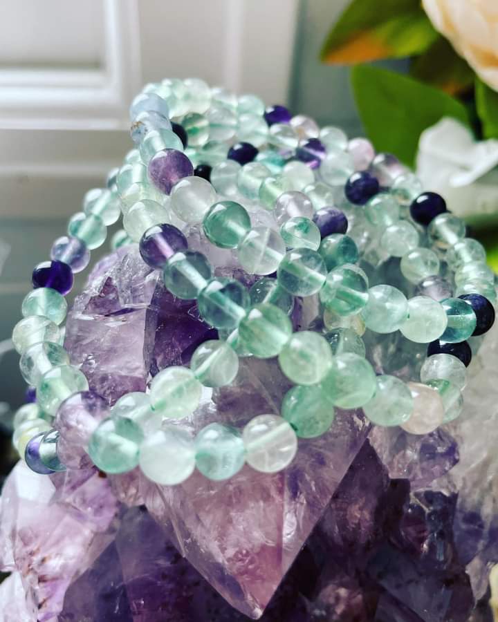 Rainbow Fluorite Bead Bracelets