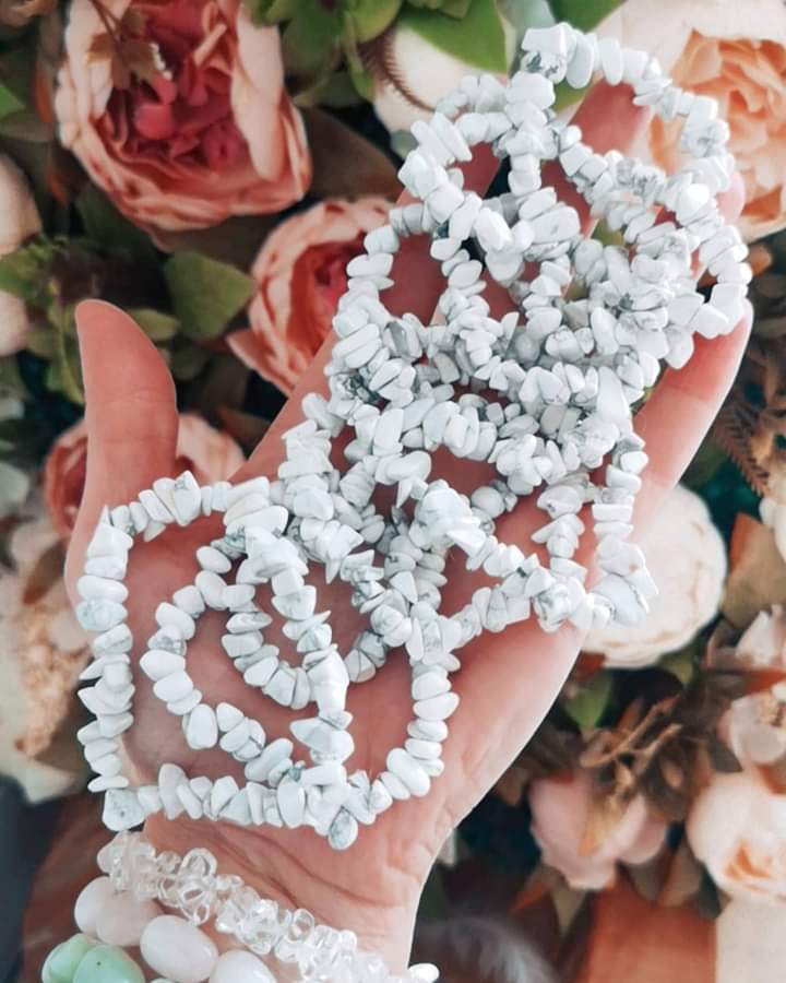 White Howlite Chip Bracelets