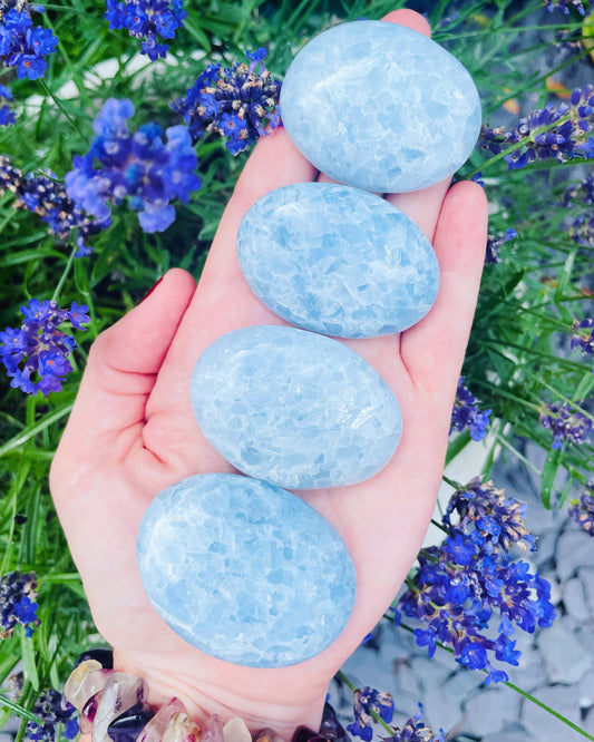 Blue Calcite Palmstones