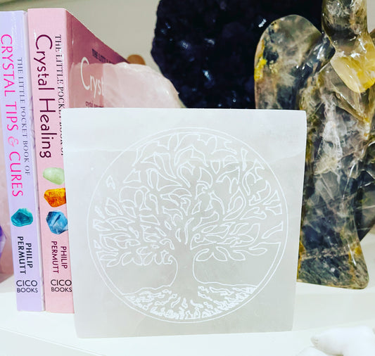 Tree of Life Selenite Charging Plates