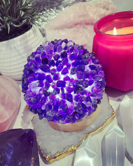 Amethyst Chip USB Lamp