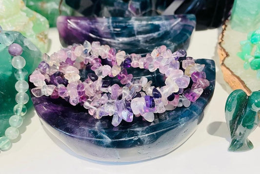 Purple Fluorite Chip Bracelets