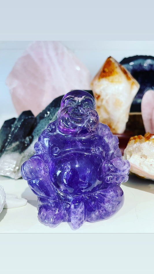 High Grade Large Amethyst Buddha